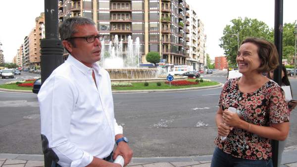 Gamarra y Sáez Rojo visitan obras fuente Murrieta Gamarra y Sáez Rojo visitan obras fuente Murrieta
