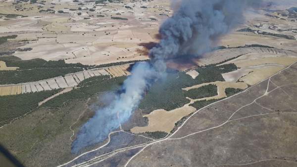 Fotografía del incendio en el campo de San Gregorio Fotografía del incendio en el campo de San Gregorio