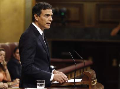 Pedro Sánchez en el discurso de investidura