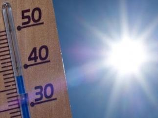 Sol, calor, termómetro, temperatura
