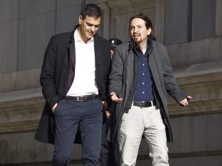 Reunión de Pedro Sánchez y Pablo Iglesias