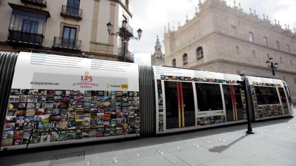 Exposición móvil en el tranvía de Sevilla Exposición móvil en el tranvía de Sevilla