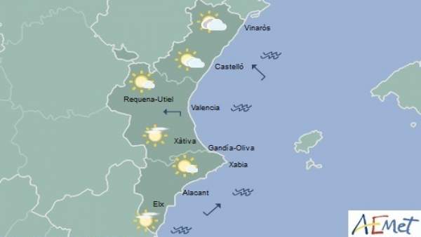 Predicción del tiempo para este domingo en la Comunitat Predicción del tiempo para este domingo en la Comunitat