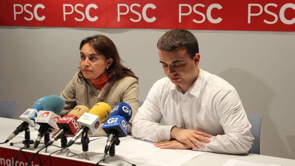 S.Paneque y D.Maldonado del PSC de Girona S.Paneque y D.Maldonado del PSC de Girona