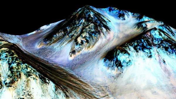 Imagen de la posible existencia de agua Imagen de la posible existencia de agua