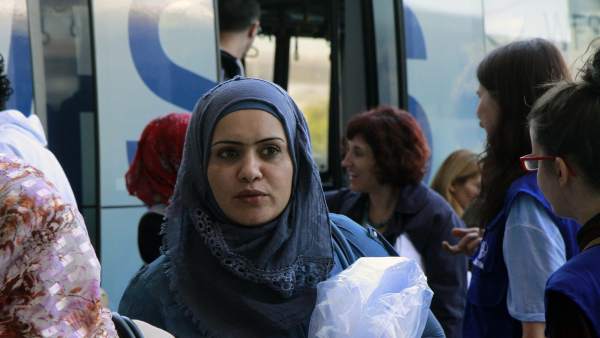 Refugiados Llegan A Madrid Refugiados Llegan A Madrid