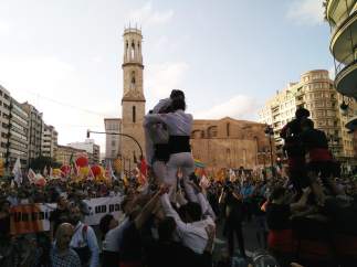 Manifestación con motivo del 9 d'Octubre
