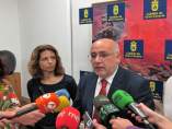 El presidente del Cabildo de Gran Canaria este jueves antes del pleno