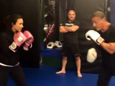 Demi Lovato y Sylvester Stallone