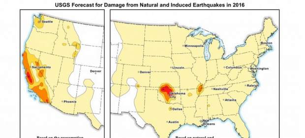Mapa del riesgo por fracking en EEUU