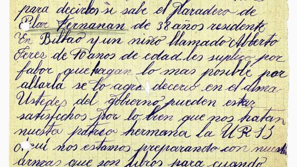 Carta incluida dentro del despliegue de documentos de la exposición Carta incluida dentro del despliegue de documentos de la exposición