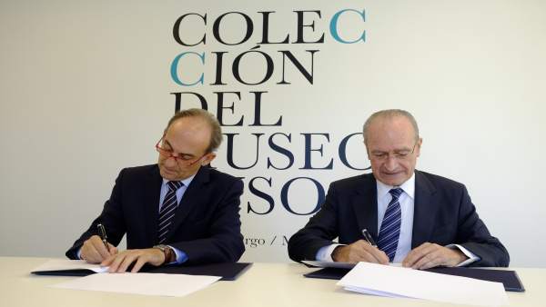 Francisco de la Torre y Gabriel Pérez en firma convenio Loyola y Ayuntamiento Francisco de la Torre y Gabriel Pérez en firma convenio Loyola y Ayuntamiento