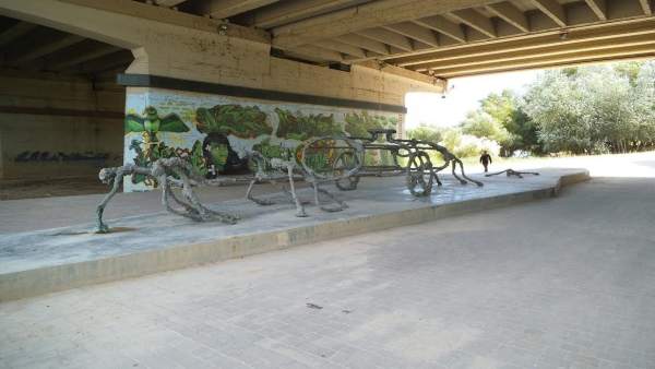 Escultura 'The Water wagon' vandalizada Escultura 'The Water wagon' vandalizada