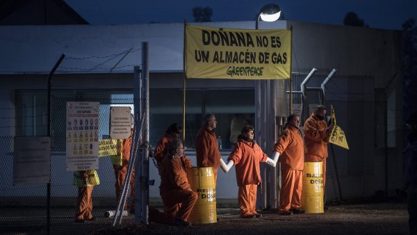 Protesta de Greenpeace en Doñana Protesta de Greenpeace en Doñana