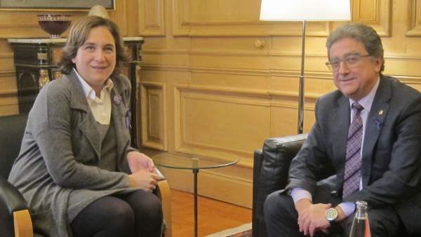 Reunión de la alcaldesa A.Colau y el delegado del Gobierno en Catalunya E.Millo. Reunión de la alcaldesa A.Colau y el delegado del Gobierno en Catalunya E.Millo.