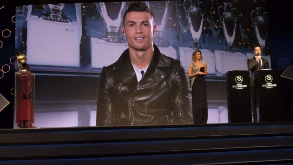 Cristiano habla por videoconferencia en los Globe Soccer Awards Cristiano habla por videoconferencia en los Globe Soccer Awards
