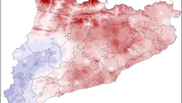 Mapa de temperaturas en Catalunya en diciembre de 2016 Mapa de temperaturas en Catalunya en diciembre de 2016