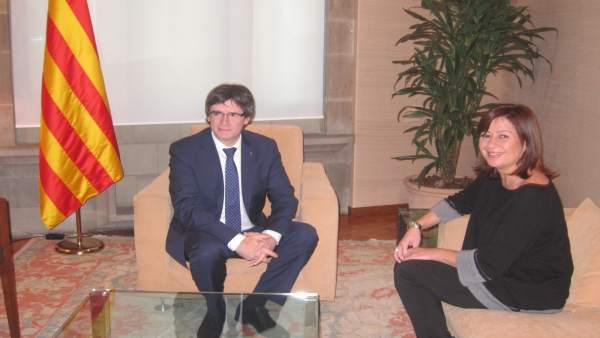Carles Puigdemont y Francina Armengol en la Generalitat Carles Puigdemont y Francina Armengol en la Generalitat