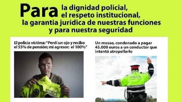 Cartel de la manifestación de fuerzas de seguridad. Cartel de la manifestación de fuerzas de seguridad.