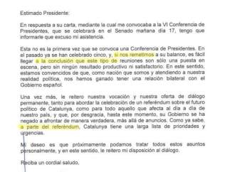 Carta de Puigdemont