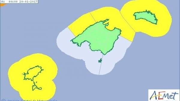 Aviso amarillo por viento en Baleares este jueves Aviso amarillo por viento en Baleares este jueves