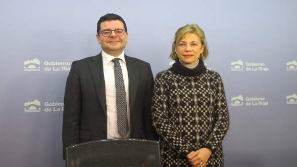Domínguez y Lema, en la rueda de prensa Domínguez y Lema, en la rueda de prensa