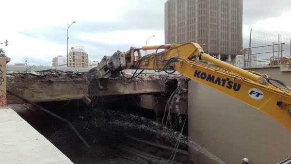 Obras del metro de málaga en puente de Tetuán Obras del metro de málaga en puente de Tetuán
