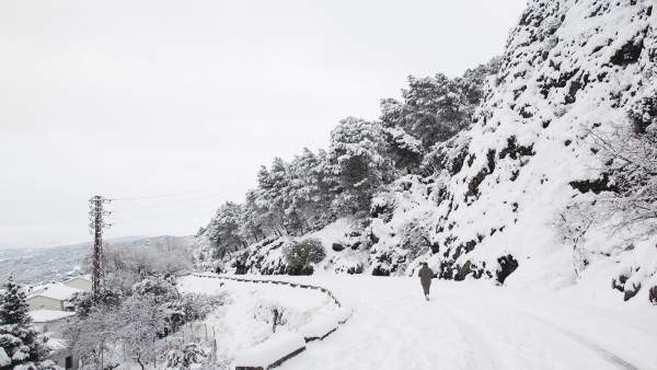 Carretera en Grazalema nevada Carretera en Grazalema nevada