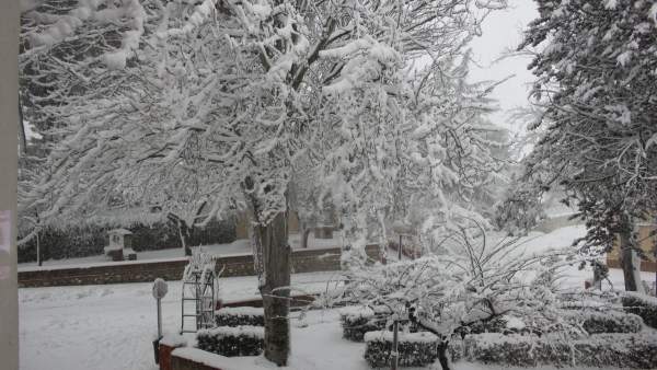 Instantánea de la nevada en Fontanar dels Alforins captada por un vecino Instantánea de la nevada en Fontanar dels Alforins captada por un vecino