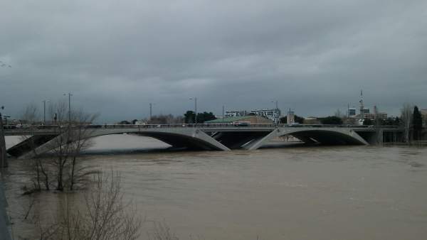 Crecida Ebro en Zaragoza. Crecida Ebro en Zaragoza.