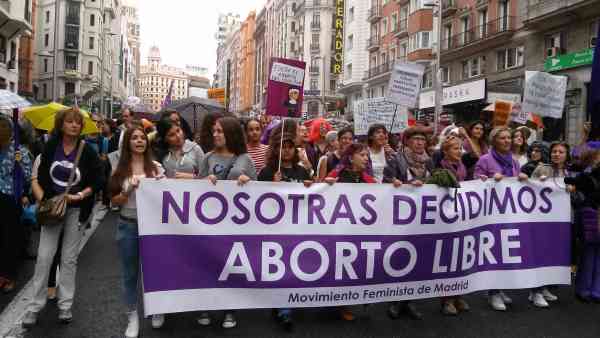 Manifestantes en la movilización por el aborto libre en Madrid Manifestantes en la movilización por el aborto libre en Madrid