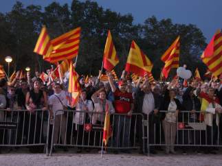 Acto de Societat Civil Catalana con motivo del 12 octubre para reivindicar que 'España suena bien'.