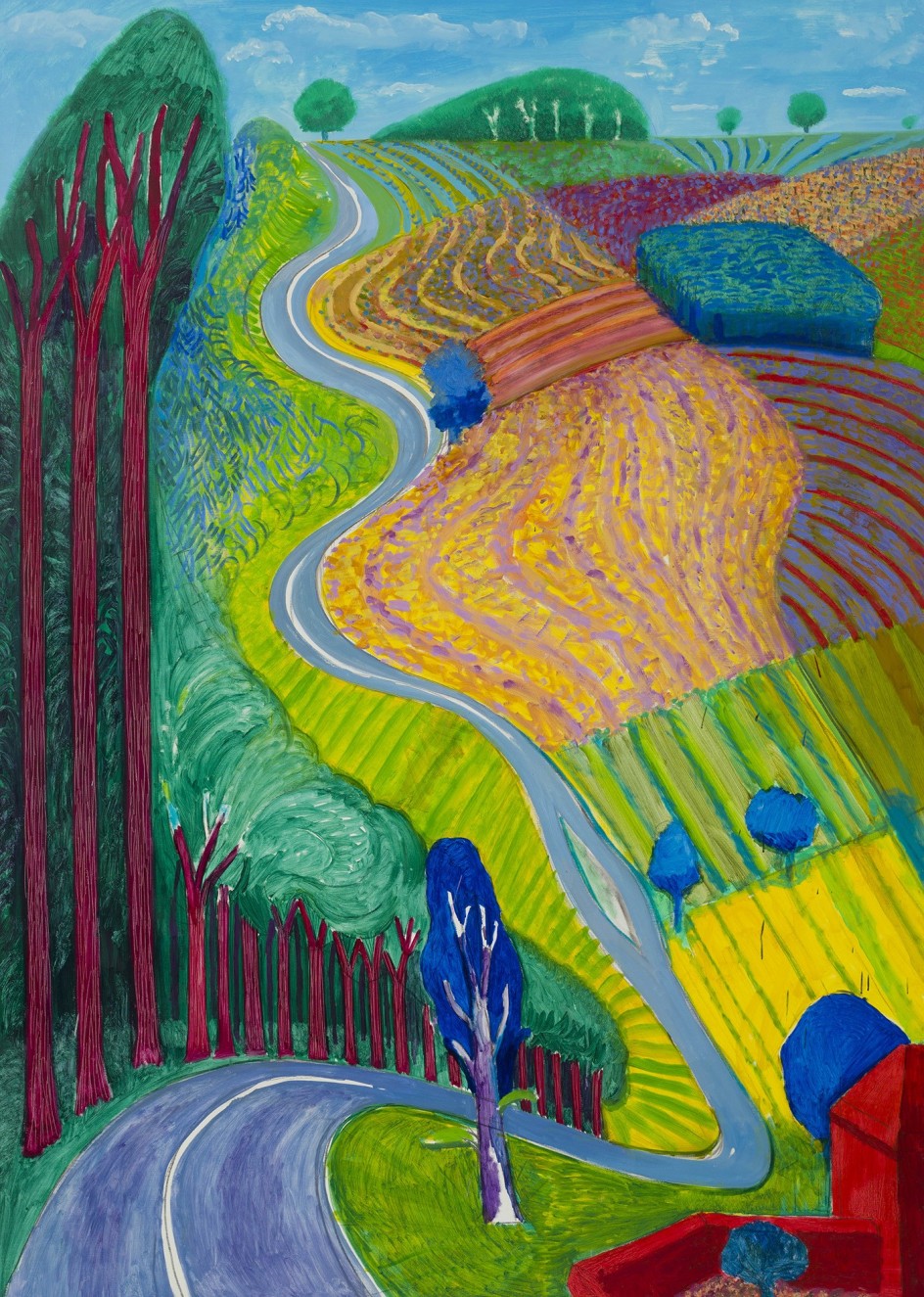 Foto David Hockney, Going Up Garrowby Hill, 2000 David Hockney