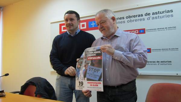Los secretarios generales de UGT y CCOO Asturias, Javier F Lanero y Antonio Pino Los secretarios generales de UGT y CCOO Asturias, Javier F Lanero y Antonio Pino