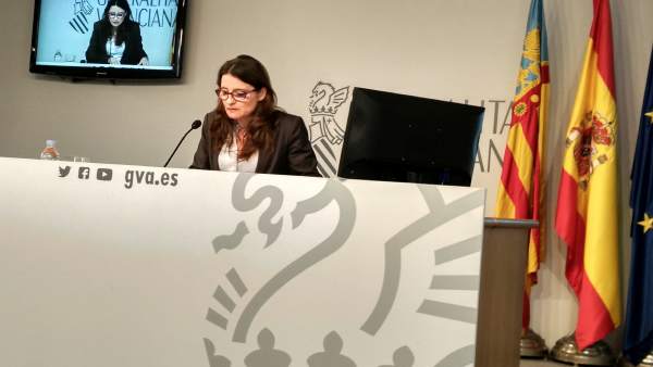 Mónica Oltra en rueda de prensa Mónica Oltra en rueda de prensa