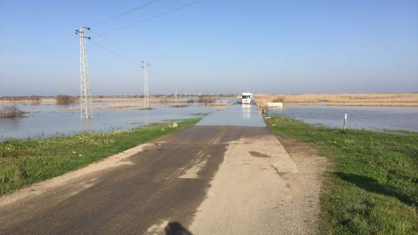 Vado de los Vaqueros inundado. Vado de los Vaqueros inundado.