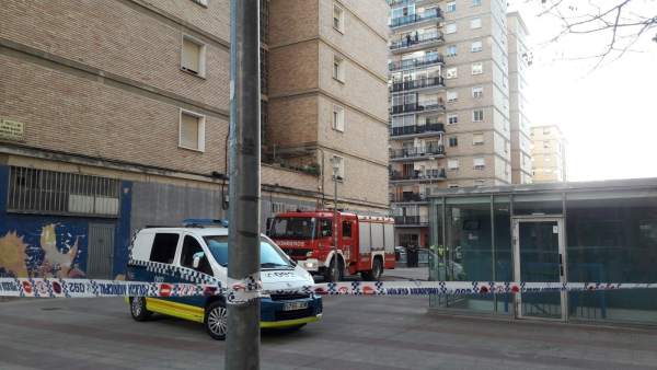 Incendio en un edificio del barrio de San Jorge en Pamplona Incendio en un edificio del barrio de San Jorge en Pamplona