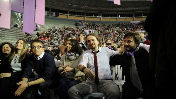 Errejón, Iglesias y Mayoral durante en Congreso de Podemos, Vistalegre Errejón, Iglesias y Mayoral durante en Congreso de Podemos, Vistalegre