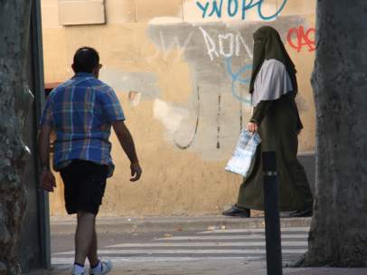 Una mujer con nicab.