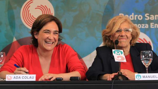 Las alcaldesas de Barcelona y Madrid, Ada Colau y Manuela Carmena. Las alcaldesas de Barcelona y Madrid, Ada Colau y Manuela Carmena.
