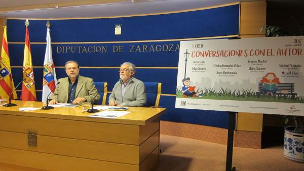 Bizén Fuster y Ramón Acín han presentado el V Ciclo Conversaciones con el Autor Bizén Fuster y Ramón Acín han presentado el V Ciclo Conversaciones con el Autor