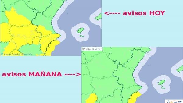 Mapa con los avisos actualizados por el CCE Mapa con los avisos actualizados por el CCE