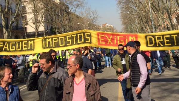 Manifestación de taxistas en Barcelona. Manifestación de taxistas en Barcelona.