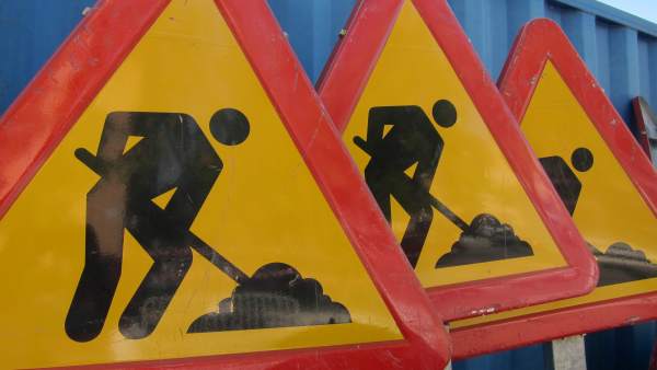Señales de obras, asfaltado Señales de obras, asfaltado