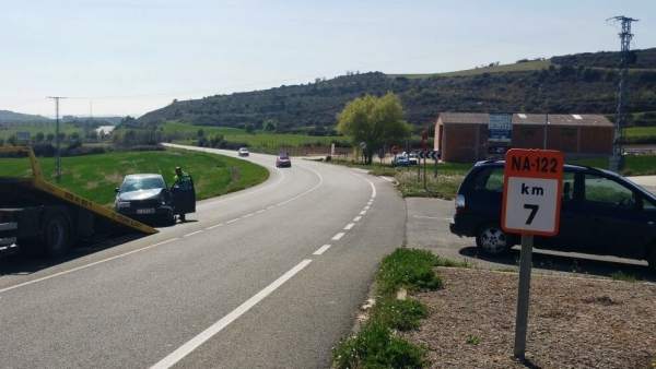 Colisión de dos turismo en el cruce de Morentin Colisión de dos turismo en el cruce de Morentin