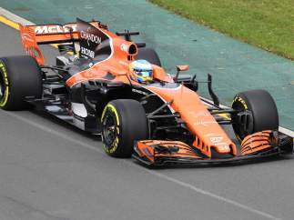 Fernando Alonso, durante las tandas libres de Australia.