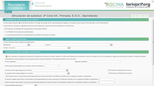 Simulador escolarización Simulador escolarización