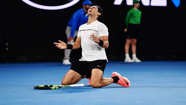 Rafa Nadal celebra su triunfo Rafa Nadal celebra su triunfo