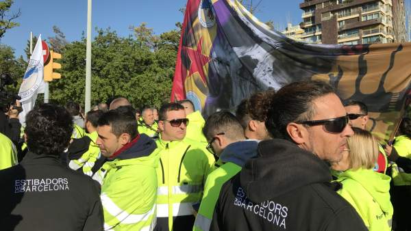 Protesta de estibadores de Barcelona Protesta de estibadores de Barcelona