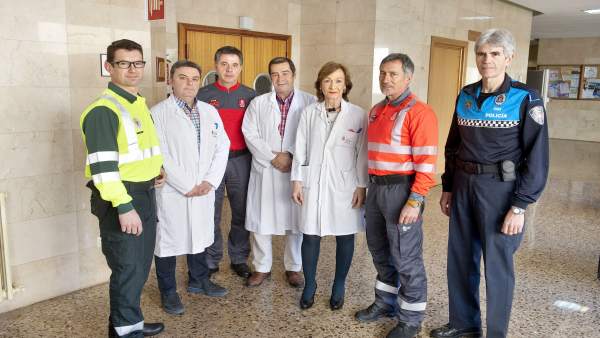 Representantes policiales y del Hospital de Tudela Representantes policiales y del Hospital de Tudela